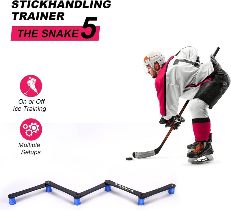 Tksong Hockey Training Equipment - Adjustable Hockey Trainer for Stick Handling & Puck Control | Portable Training Aids for Kids & Adults | On/Off Ice Use，5/7 Sections - Image 2
